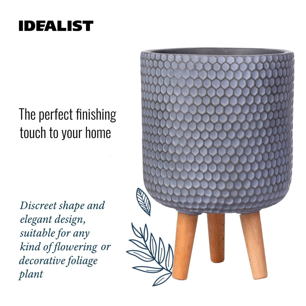 IDEALIST Lite Honeycomb Style Cylinder Planter on Legs