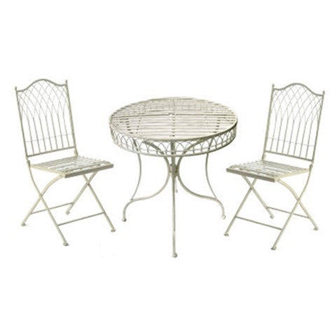 Hampton Bistro Set 3pc Cream - citiplants.com