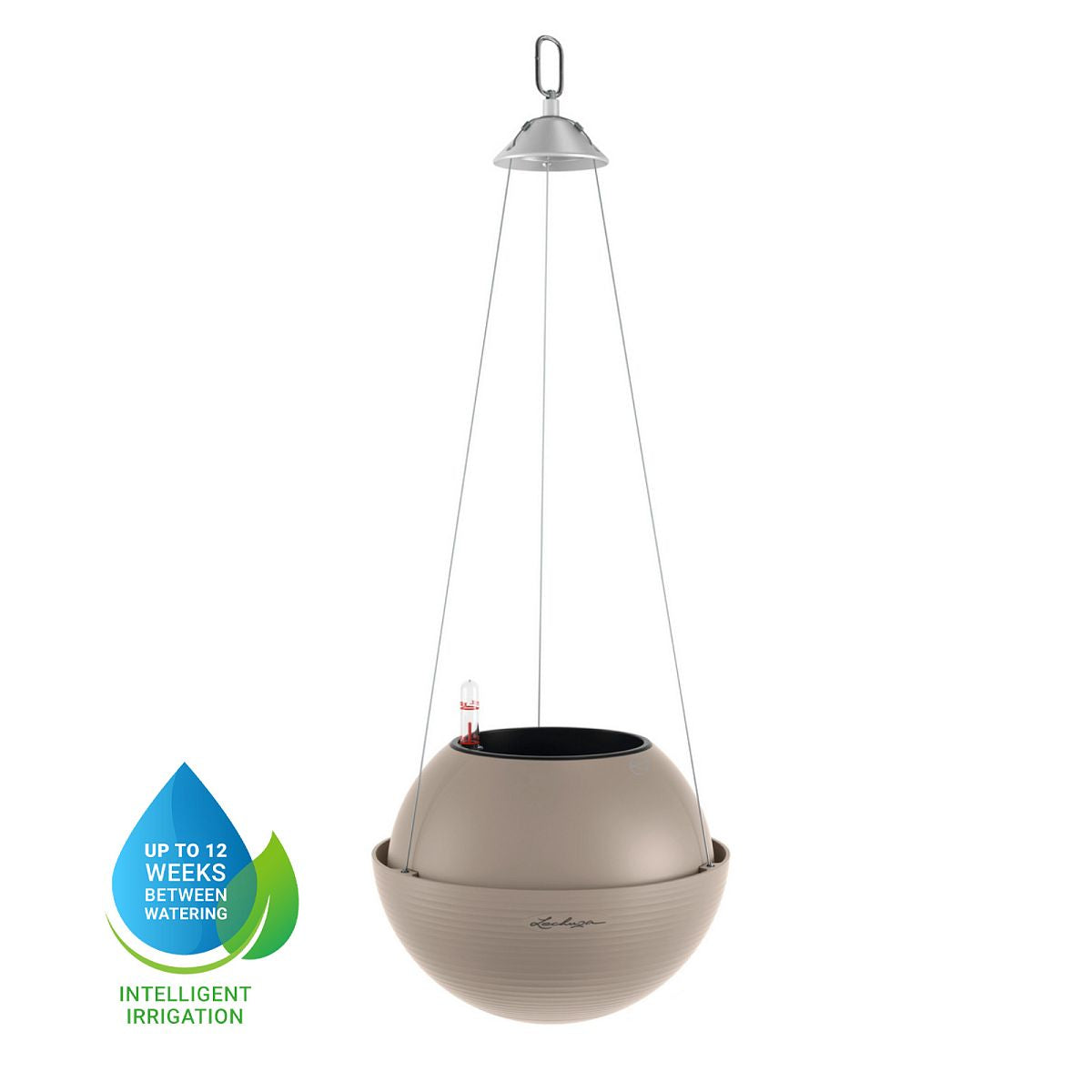 LECHUZA BOLA Color Self-watering Hanging Planter Poly Resin Plant Pot with Substrate and Water Level Indicator - citiplants.com