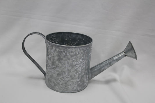 Silver Snowflake Zinc Watering Can - citiplants.com