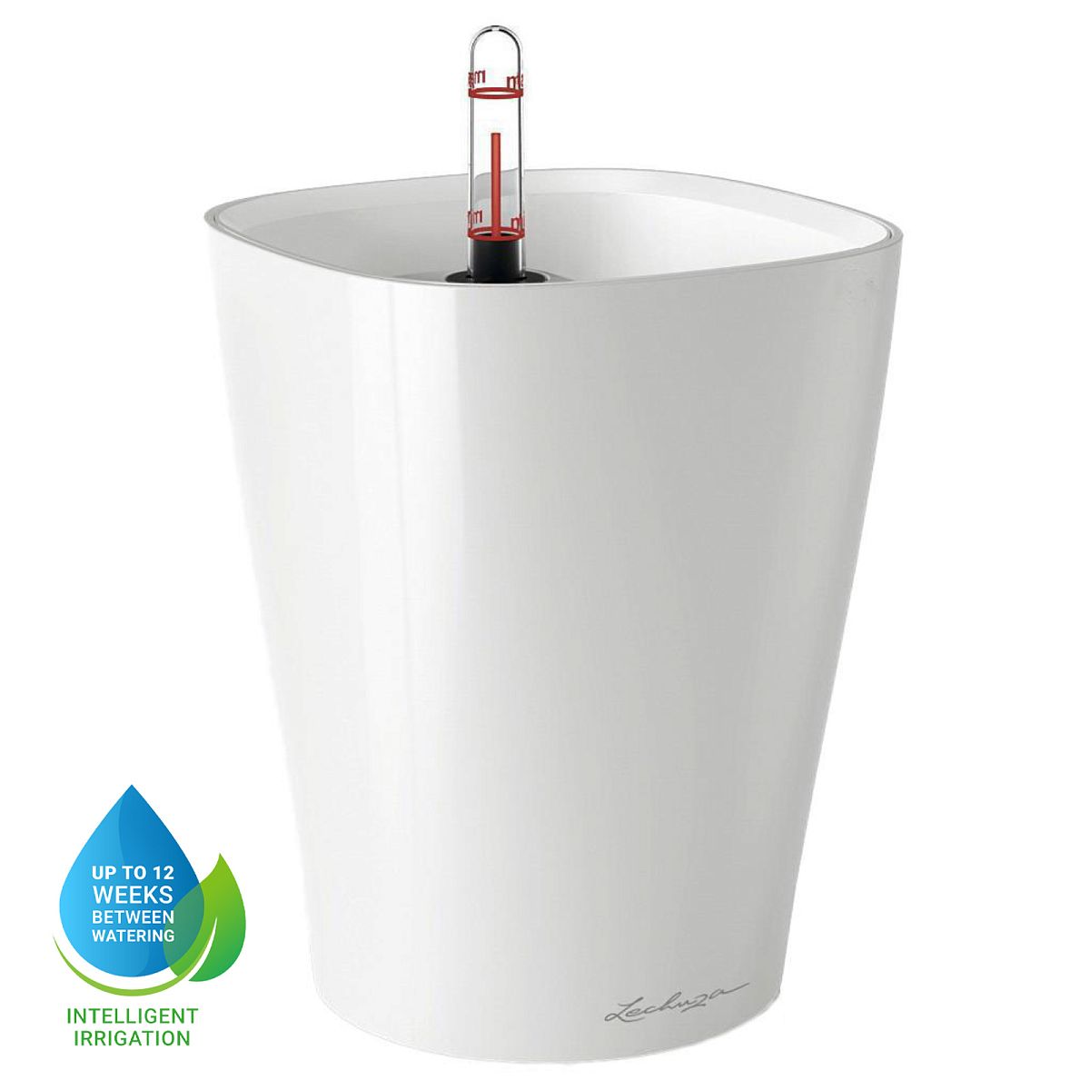 LECHUZA MINI DELTINI Metallic Poly Resin Table Self-watering Planter with Substrate and Water Level Indicator - citiplants.com