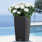 LECHUZA CUBICO Cottage Floor Self-watering Planter Plant Pot with Substrate and Water Level Indicator - citiplants.com