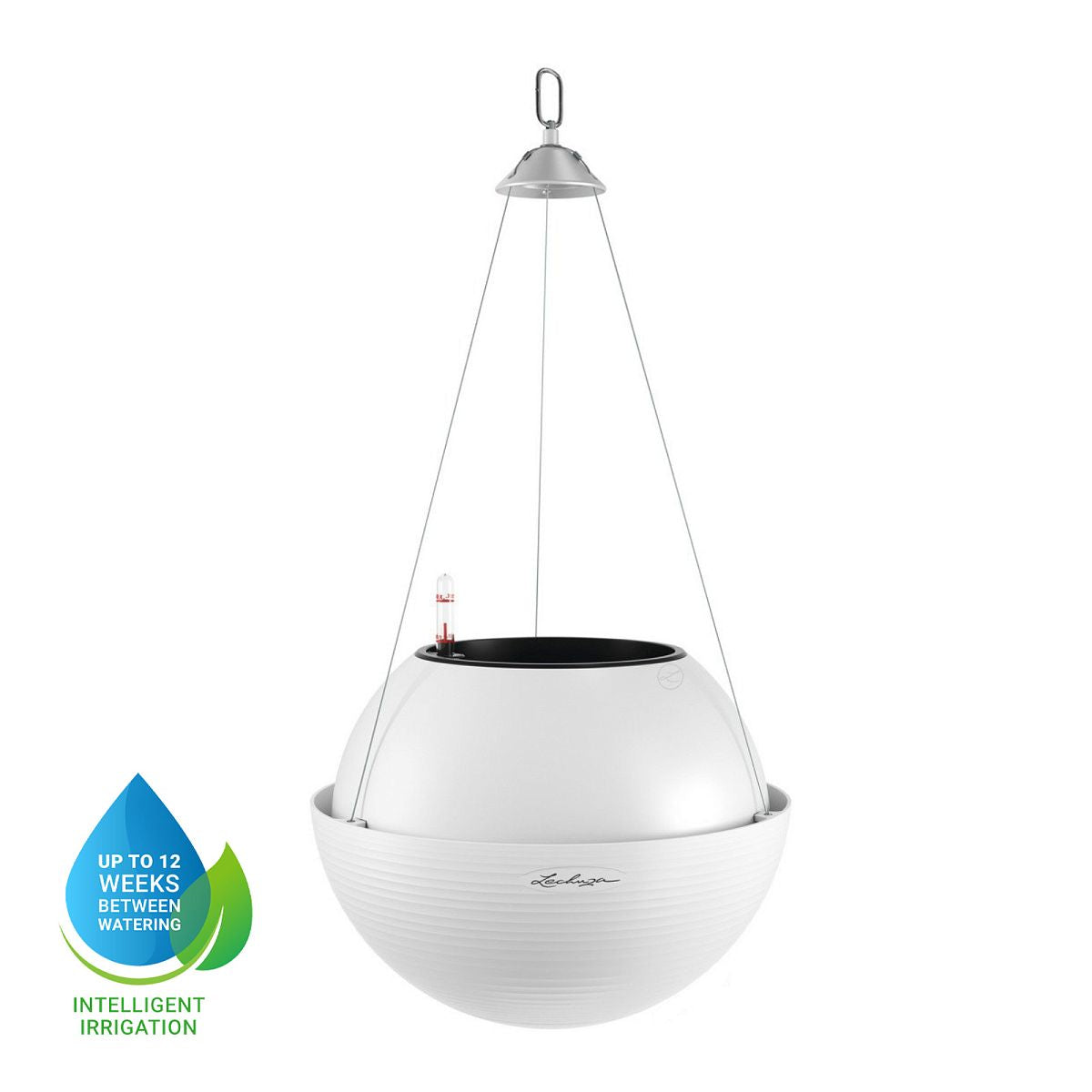 LECHUZA BOLA Color Self-watering Hanging Planter Poly Resin Plant Pot with Substrate and Water Level Indicator - citiplants.com