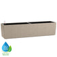 LECHUZA BALCONERA Stone Stone Grey Window Box Self-watering Planter with Substrate and Water Level Indicator - citiplants.com