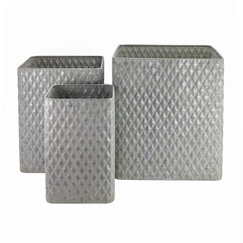 Square Planter - Diamond Pattern (Set of 3) - citiplants.com