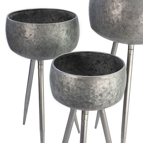 Hammered Bowl with Legs (Set of 3) - citiplants.com