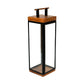Grace Tall Lantern in Acacia Wood and Black - citiplants.com