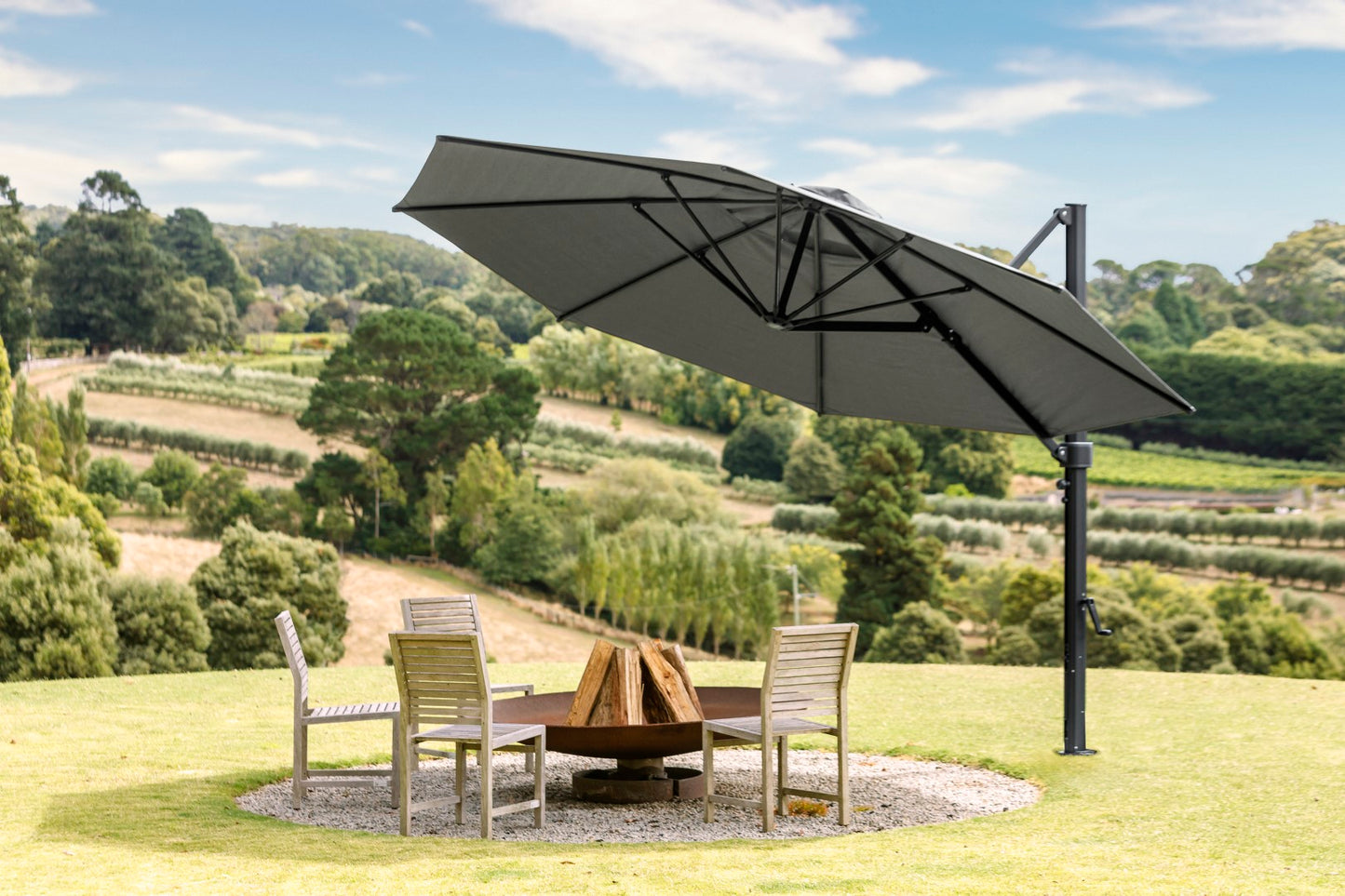 Eclipse 3.5m Square with cover bag -Premium Heavy-Duty Cantilever Parasol - citiplants.com