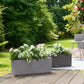 LECHUZA BALCONERA Stone Stone Grey Window Box Self-watering Planter with Substrate and Water Level Indicator - citiplants.com