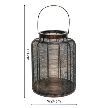 Hampton Copper Woven Metal Lantern - citiplants.com