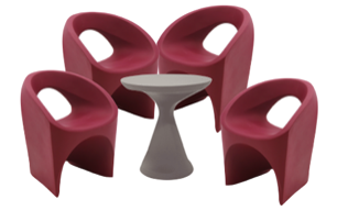 5 Pcs. Jet Lounge Set Burgundy/Grey - citiplants.com