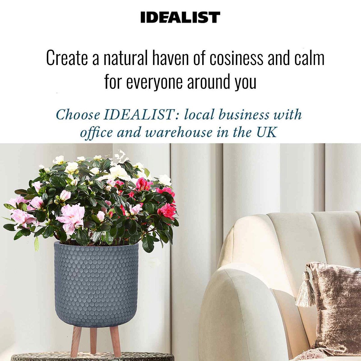 IDEALIST Lite Honeycomb Style Cylinder Planter on Legs