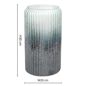 Verre Frosted Ribbed Glass Vase - citiplants.com