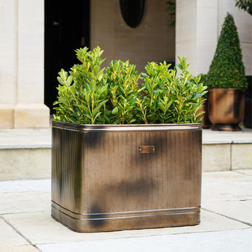 Outdoor Hampton Rectangular Metal Planter - citiplants.com