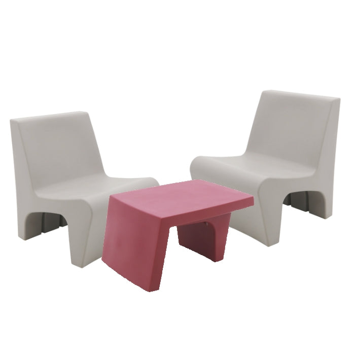 3 Pcs. Berta Lounge Set Grey/Burgundy - citiplants.com