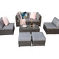 Chelsea Modular Sofa with Storage Arms in 8mm Mixed Grey Weave - citiplants.com