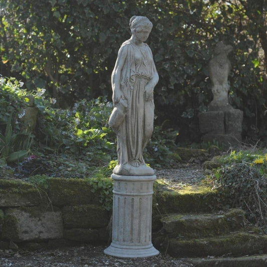 Classic Stone Cast Woman statue with a Jug of Water - citiplants.com
