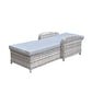 Silver Grey Wicker Sun Lounger with Pale Grey Cushions - citiplants.com