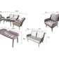 Fine Grey Wicker Four-Seater Sofa Set with Retro Legs - citiplants.com