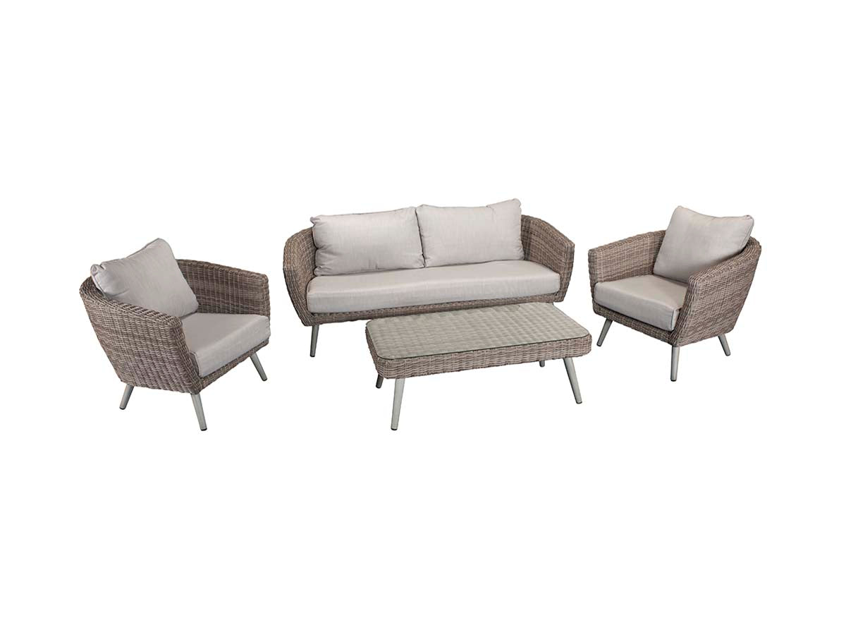 Five-Seater Sofa Set in Fine Grey Wicker - citiplants.com
