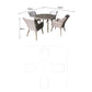 Round Fine Grey Wicker Dining Table with Retro Legs and Four Chairs - citiplants.com