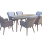Fine Grey Wicker Rectangular Dining Table with Retro Legs - citiplants.com