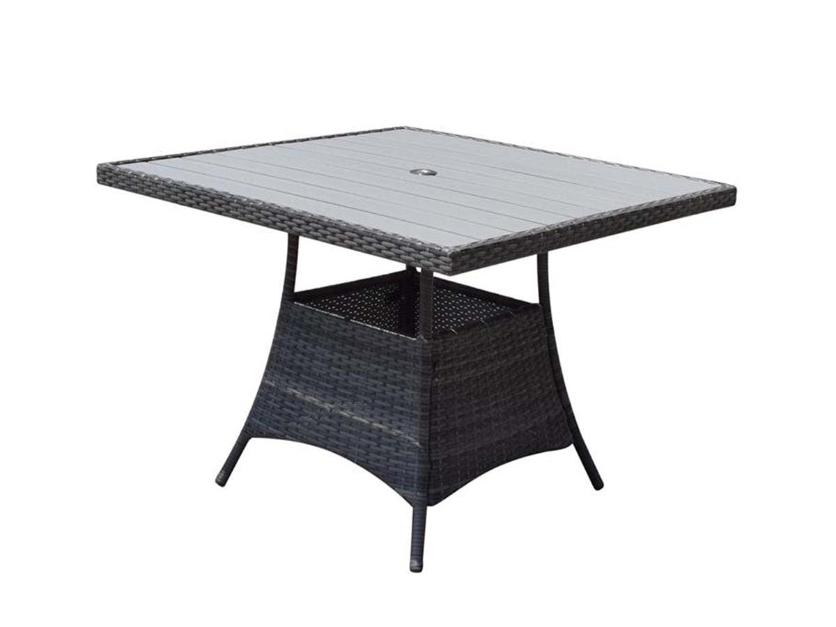 Emily Square Table in 8mm Flat Grey Weave with Polywood Top - citiplants.com