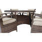 Gemma Compact Sofa Set with Ottomans and Lift-Up Coffee Table in Mixed Brown - citiplants.com