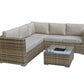 Georgia Corner Sofa with Ice Bucket in Coffee Table - 8mm Flat Brown/Nature Weave - citiplants.com