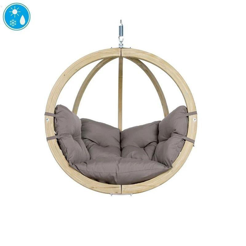 Globo Single Taupe Hanging Chair - (Weatherproof) - citiplants.com