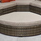 Jessica Corner Sofa Set with Poof and End Tables in Mixed Brown - citiplants.com