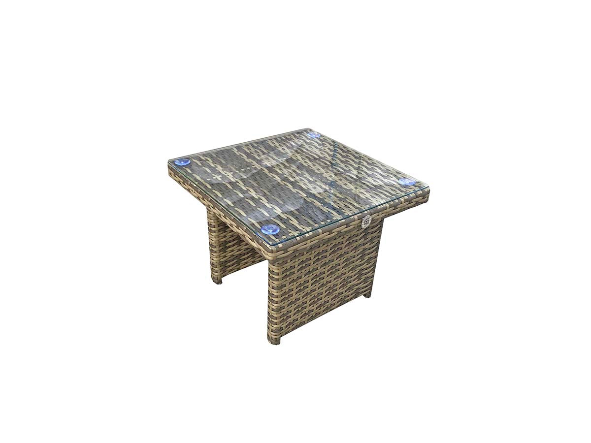 Jessica Pair of Loungers with Drinks Table in Natural/Brown Weave - citiplants.com