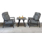 Kimmie 5-Seat Sofa Set with 2 Reclining Chairs in Grey - citiplants.com