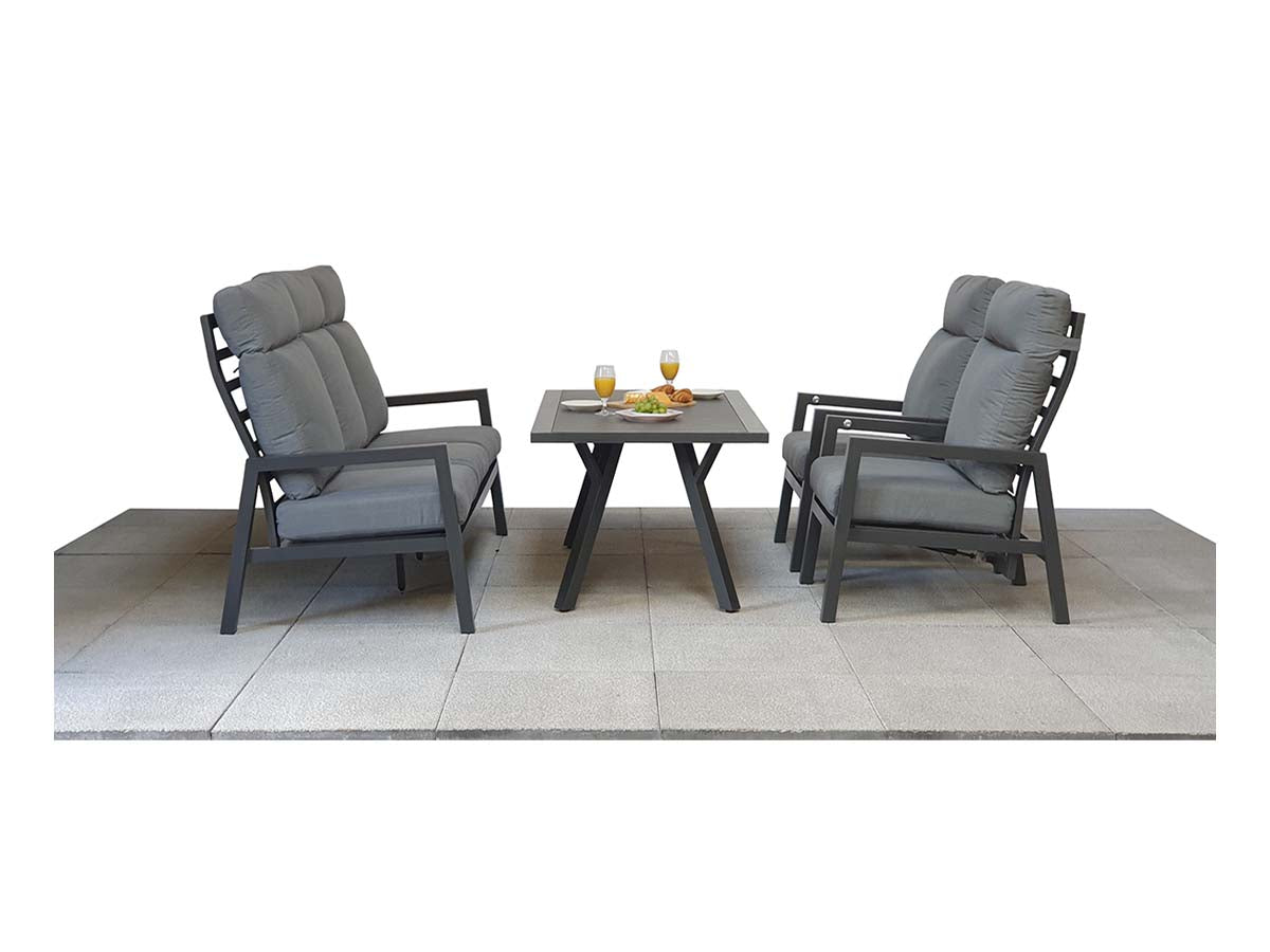 Kimmie 5-Seat Sofa Set with 2 Reclining Chairs in Grey - citiplants.com