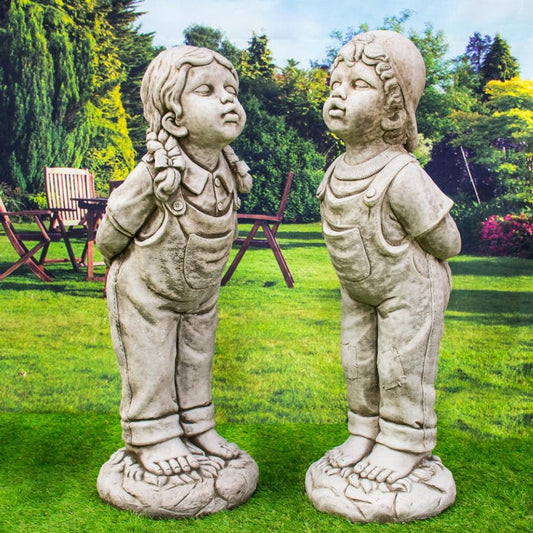 Large Boy and Girl 'Young Love' Garden Ornament - citiplants.com