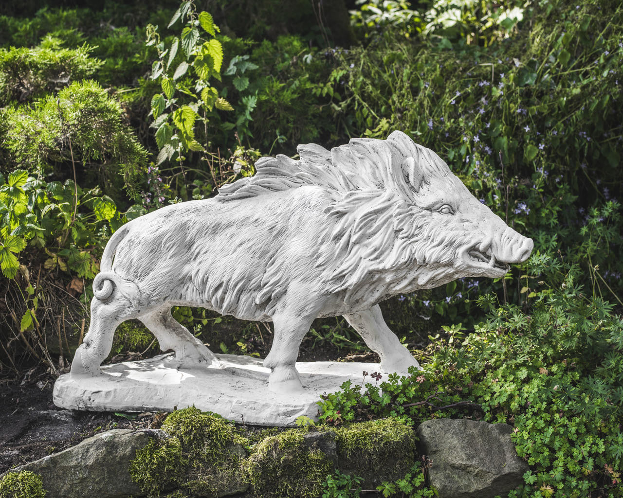 Large wild boar stone statue - citiplants.com