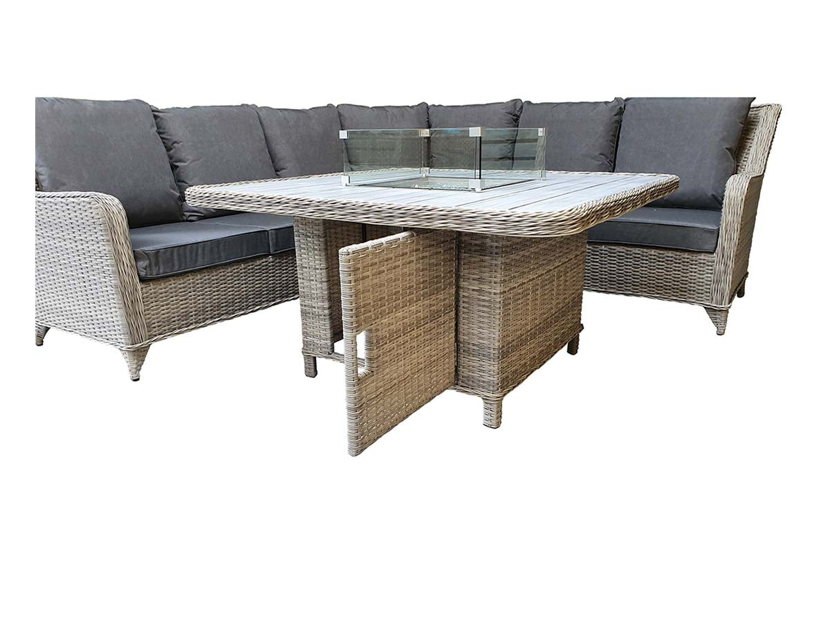 Meghan Corner Dining Sofa with Gas Fire Pit - citiplants.com