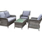 Four-Seater Sofa Set in Multi Grey Wicker with Pale Grey Cushions - citiplants.com