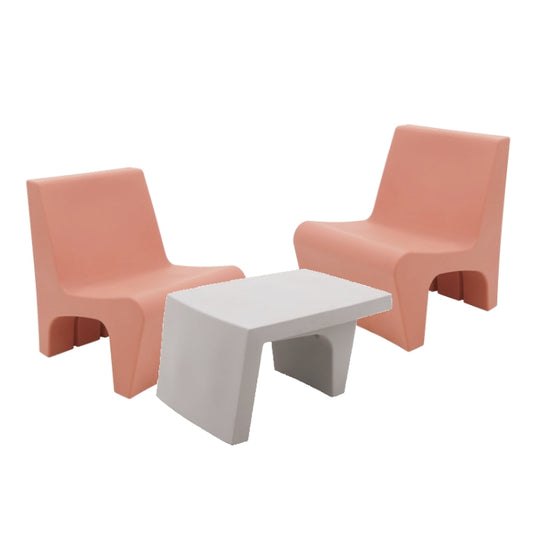 3 Pcs. Berta Lounge Set Orange/Grey - citiplants.com