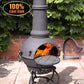 Toledo Large Cast Iron Chimenea in Black - citiplants.com