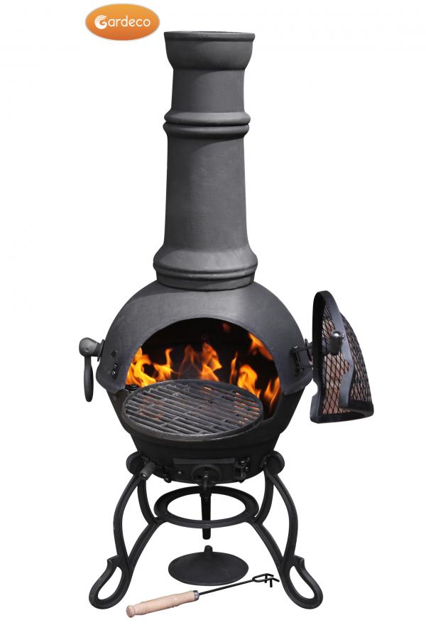 Toledo Large Cast Iron Chimenea in Black - citiplants.com