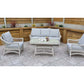 Rose 5-Seat Sofa Set with Coffee Table in Soft White Wicker - citiplants.com
