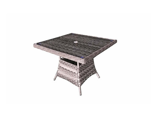 Square Dining Table in Multi Grey Wicker - citiplants.com