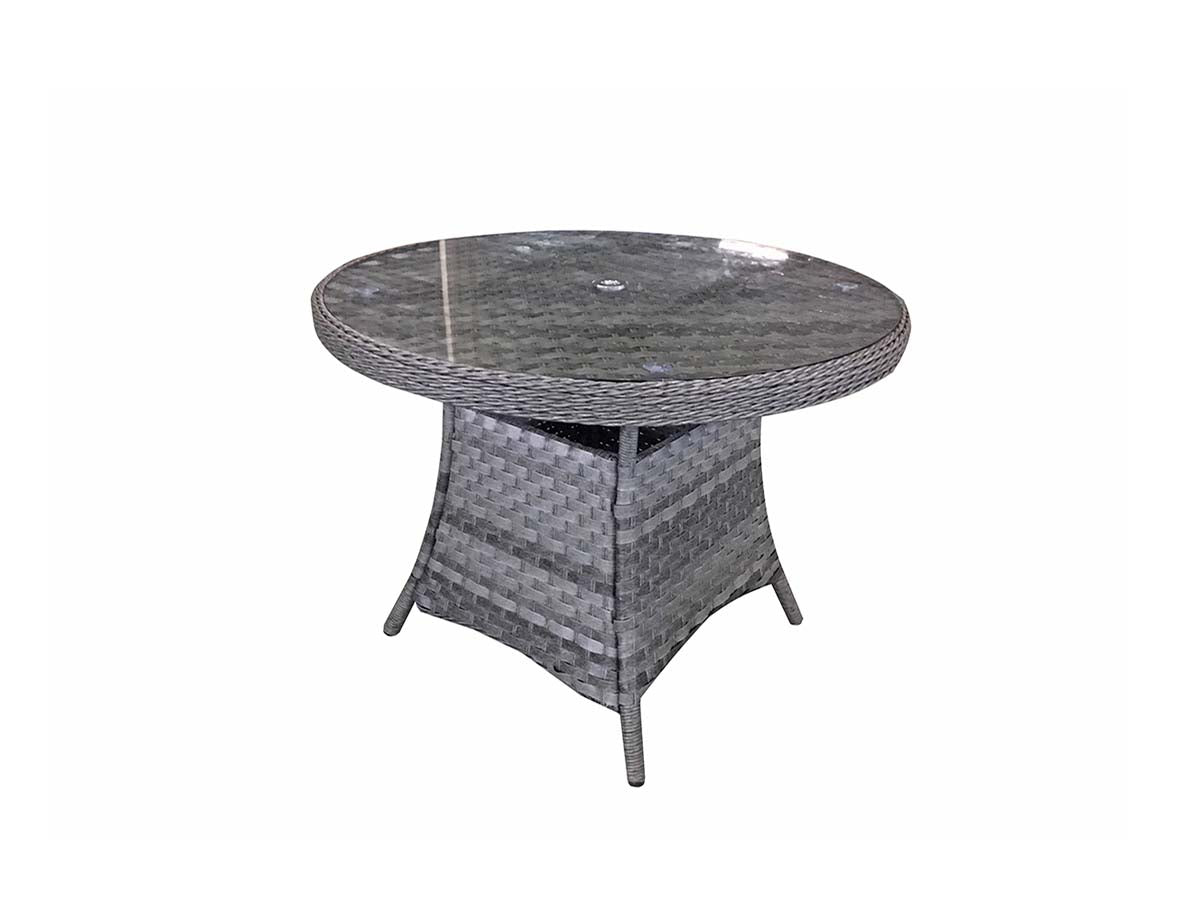 Round Dining Table in Multi Grey Wicker - citiplants.com