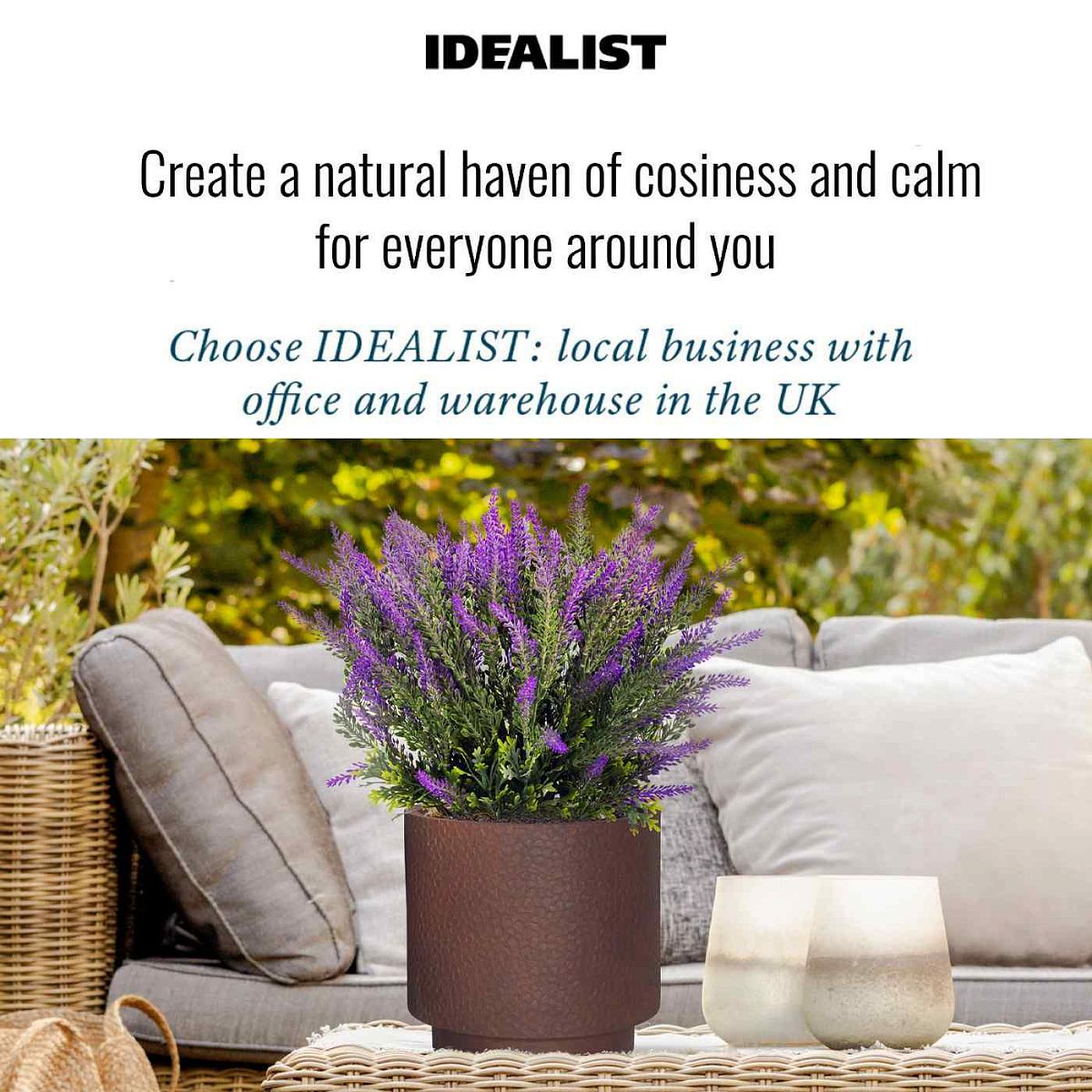 IDEALIST Lite Hammered Stone Cylinder Outdoor Planter