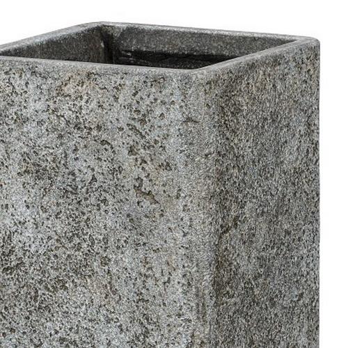 Tall Square Weathered Stone Effect Outdoor Planter by Idealist Lite - citiplants.com