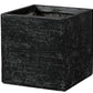 Square Textured Stone Effect Black Outdoor Planter by Idealist Lite H26 L26 W26 cm, 18L - citiplants.com