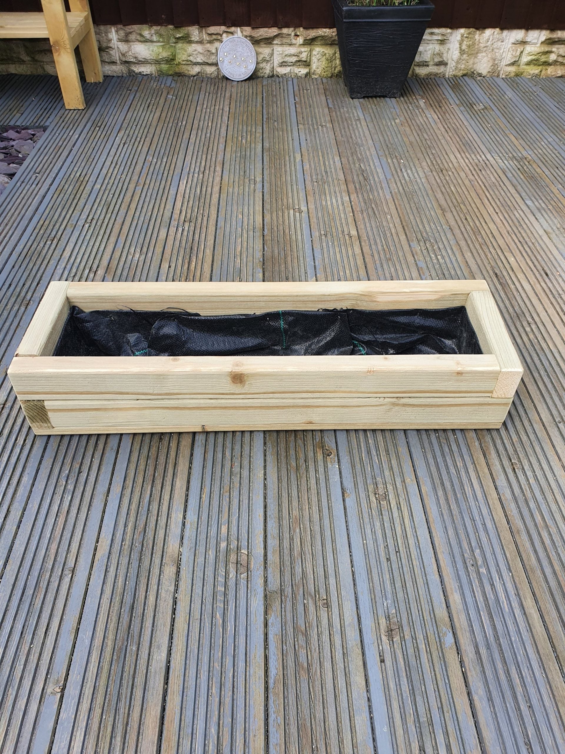 80Cm X 25Cm X 15Cm Rectangle Wooden Garden Planter Plant Pot Window Box Planter - citiplants.com