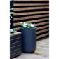 Ribbed Black Cylinder Outdoor Planter by Idealist Lite D24.5 H36.5 cm, 17.2L - citiplants.com