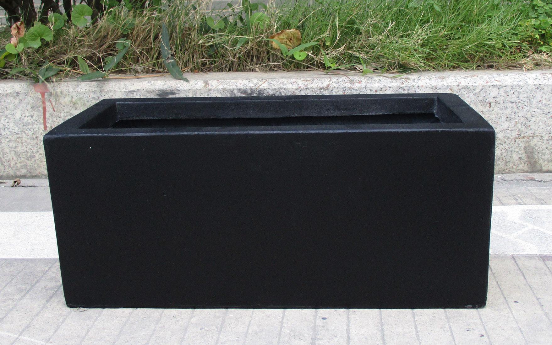 Contemporary Black Light Concrete Trough Planter by IDEALIST Lite H20.5 L50 W20 cm, 21L - citiplants.com
